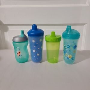 Lot Of 4 Sippy Cups - Tommee Tippee, NUBY, parents Choice, Baby King ~9oz